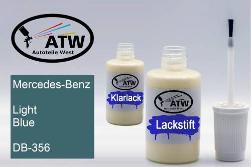 Mercedes-Benz, Light Blue, DB-356: 20ml Lackstift + 20ml Klarlack - Set, von ATW Autoteile West.